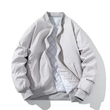 Bomber Fashion Mens White Essentials Puffer Jackets
